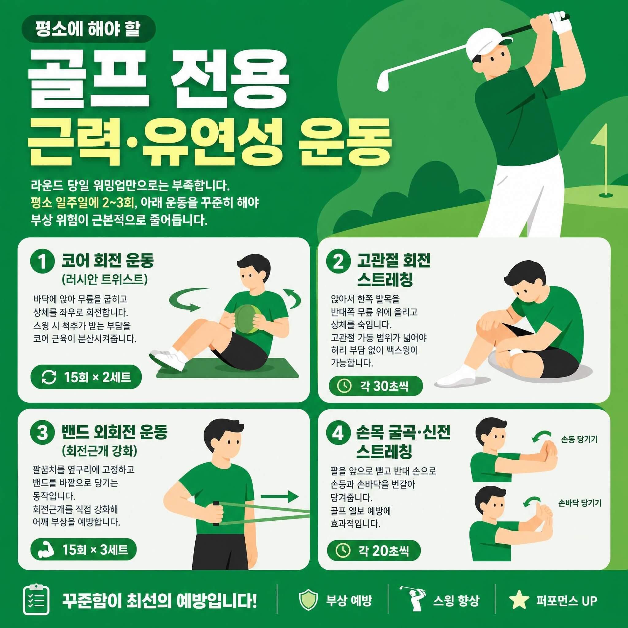 골프 전용 근력 유연성 운동