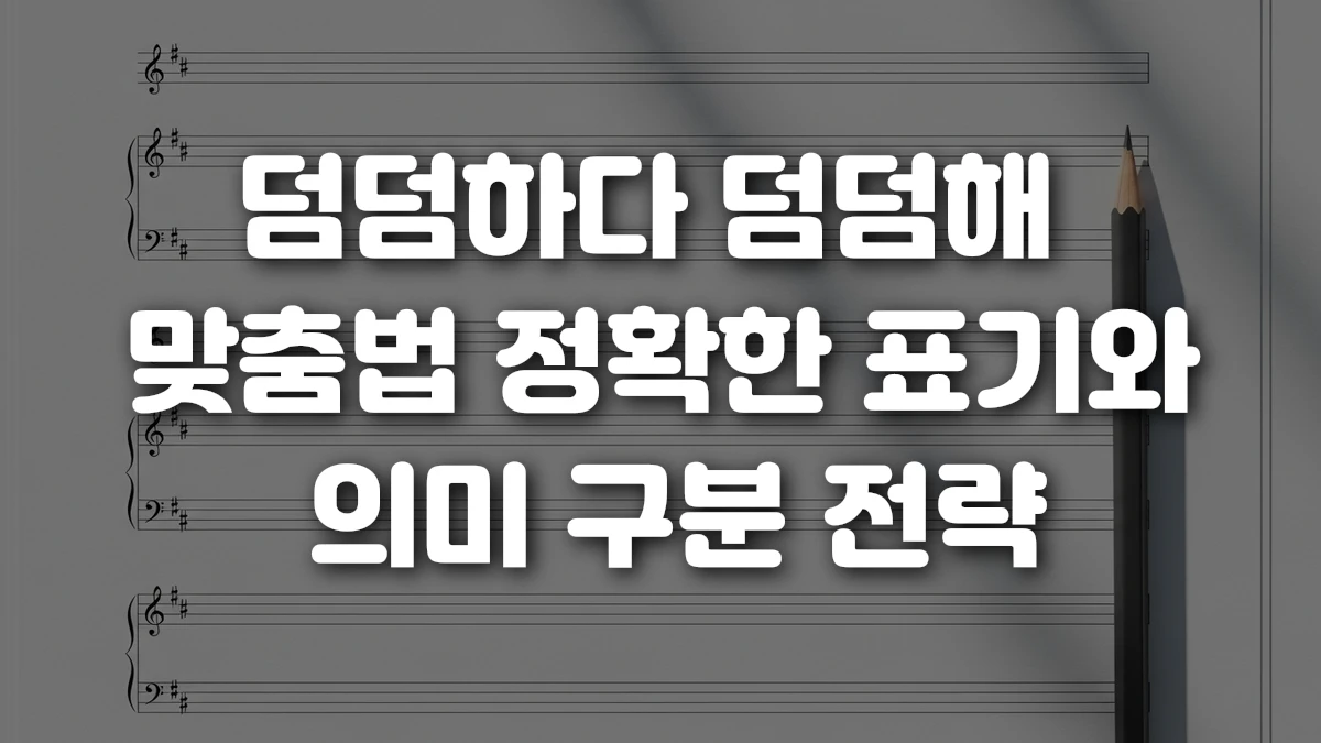 덤덤하다 덤덤해 맞춤법 정확한 표기와 의미 구분 전략