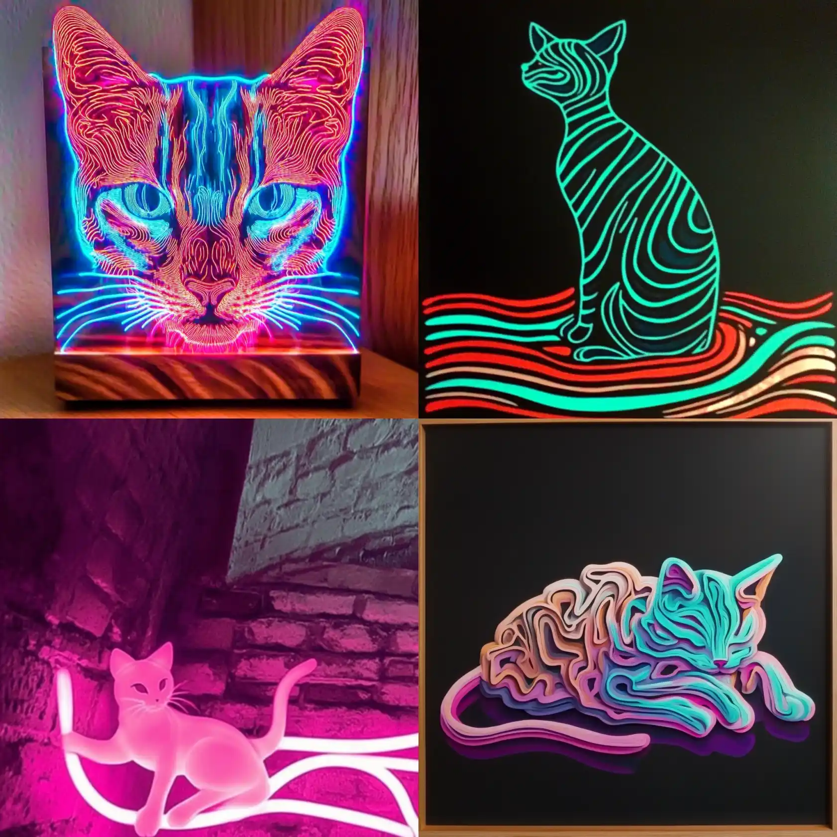 Neon cat --weird 500