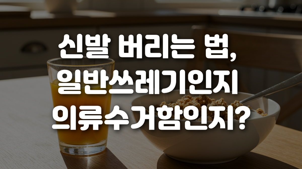신발 버리는 법 일반쓰레기인지 의류수거함인지
