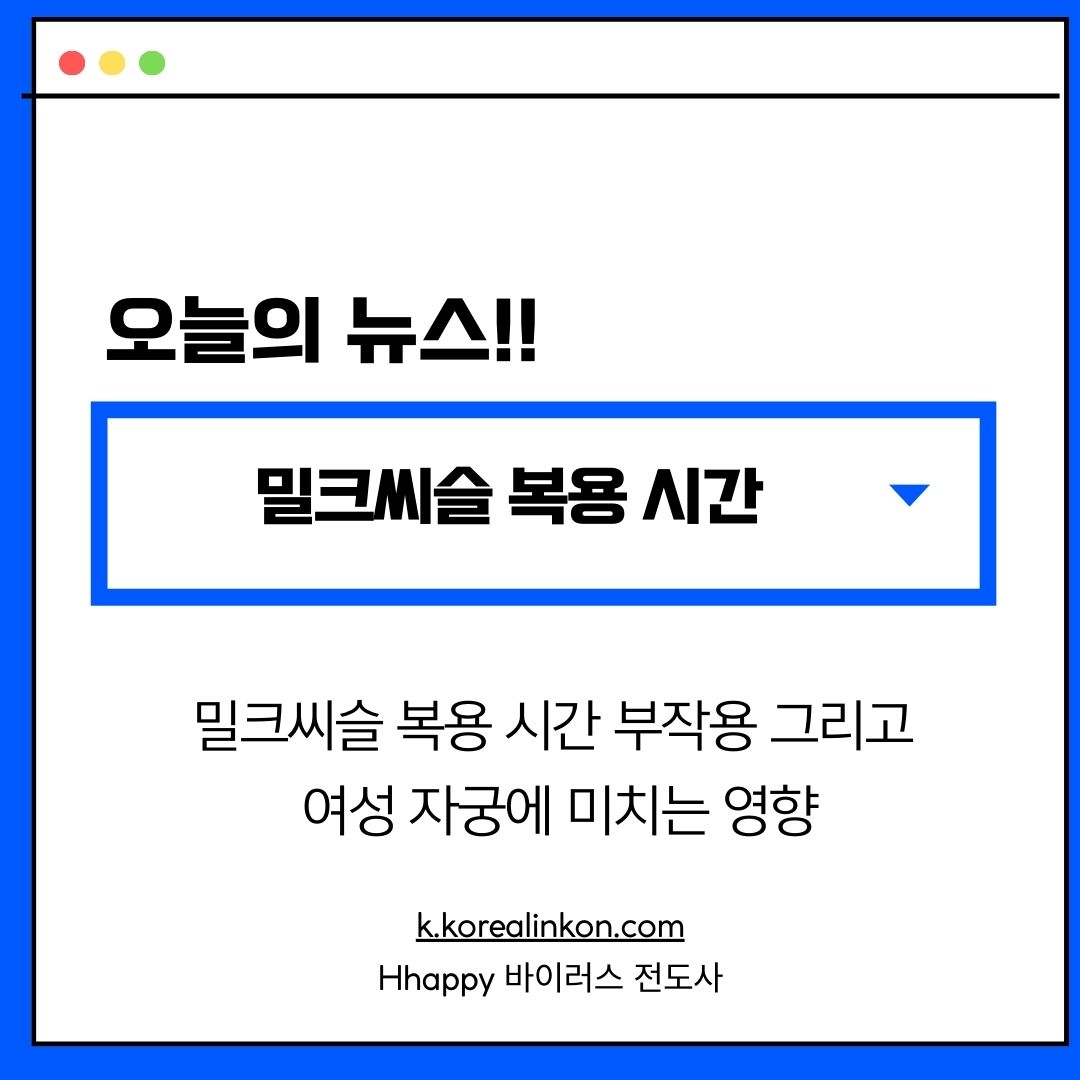 밀크씨슬 복용 시간 부작용 그리고 여성 자궁에 미치는 영향