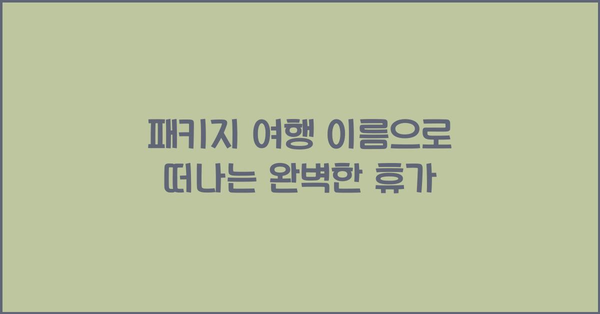 패키지 여행 이름
