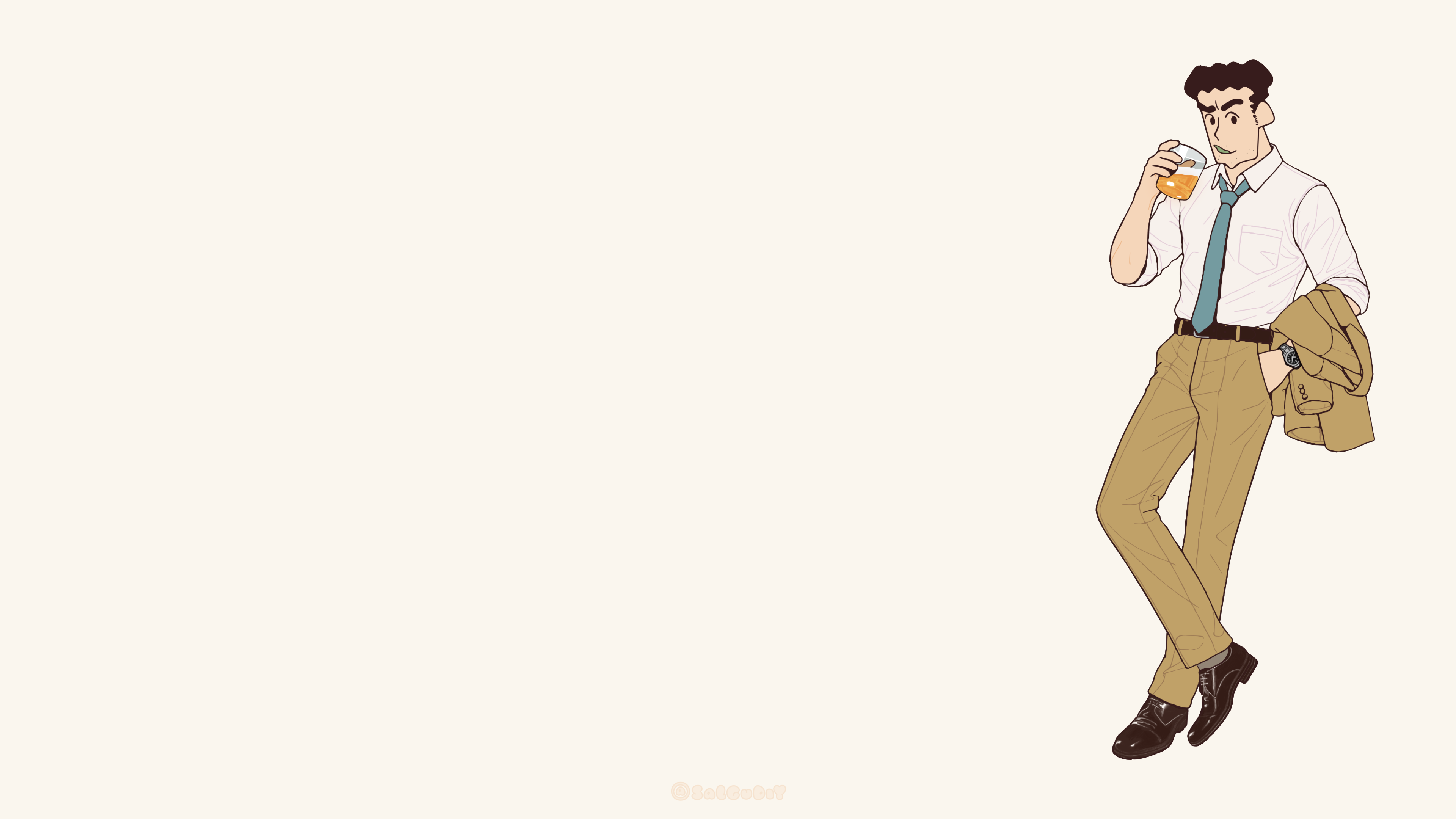 짱구 아빠 신형만 팬아트 UHD 배경화면