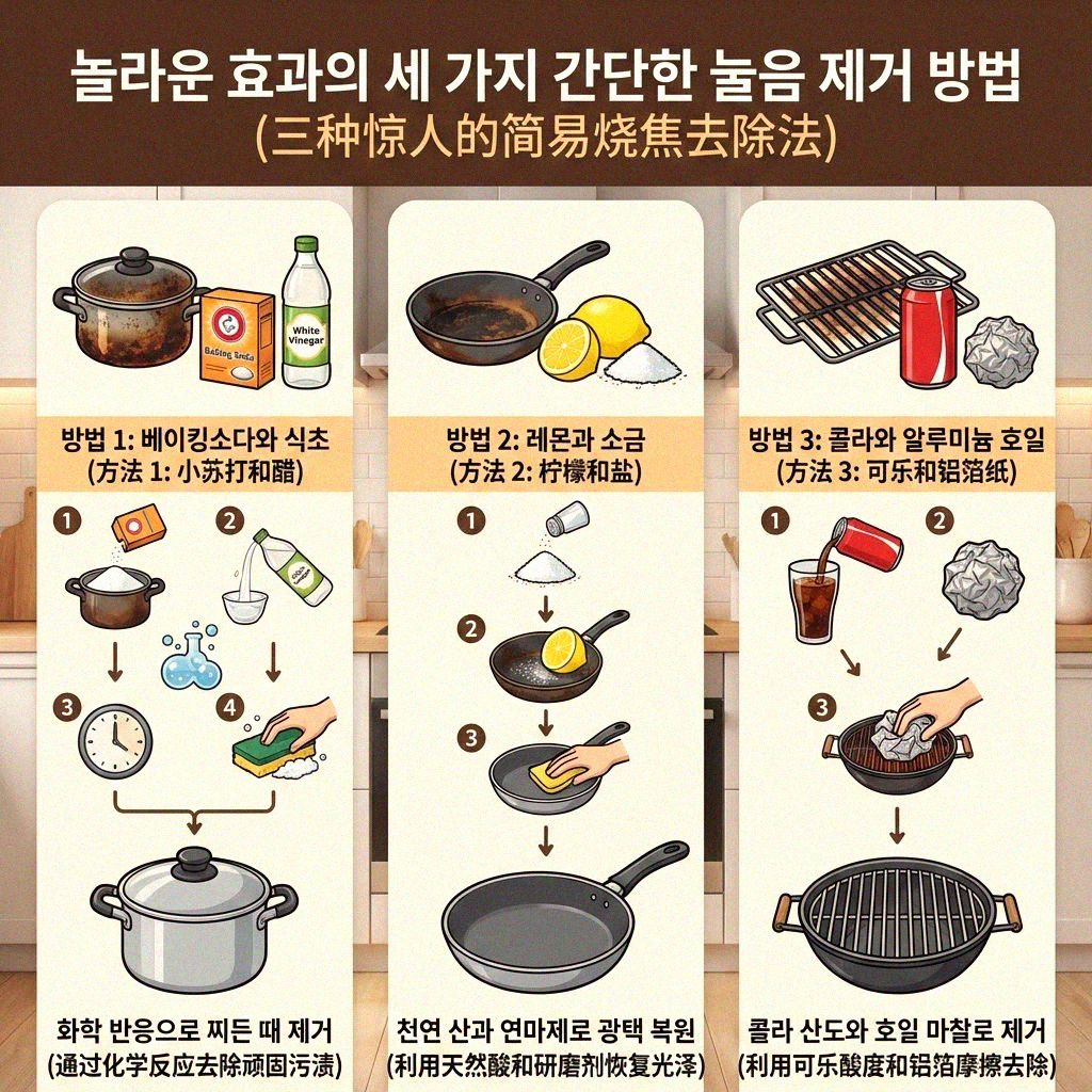 냄비 밑바닥 눌음 걱정 끝 간단하게 해결하는 방법