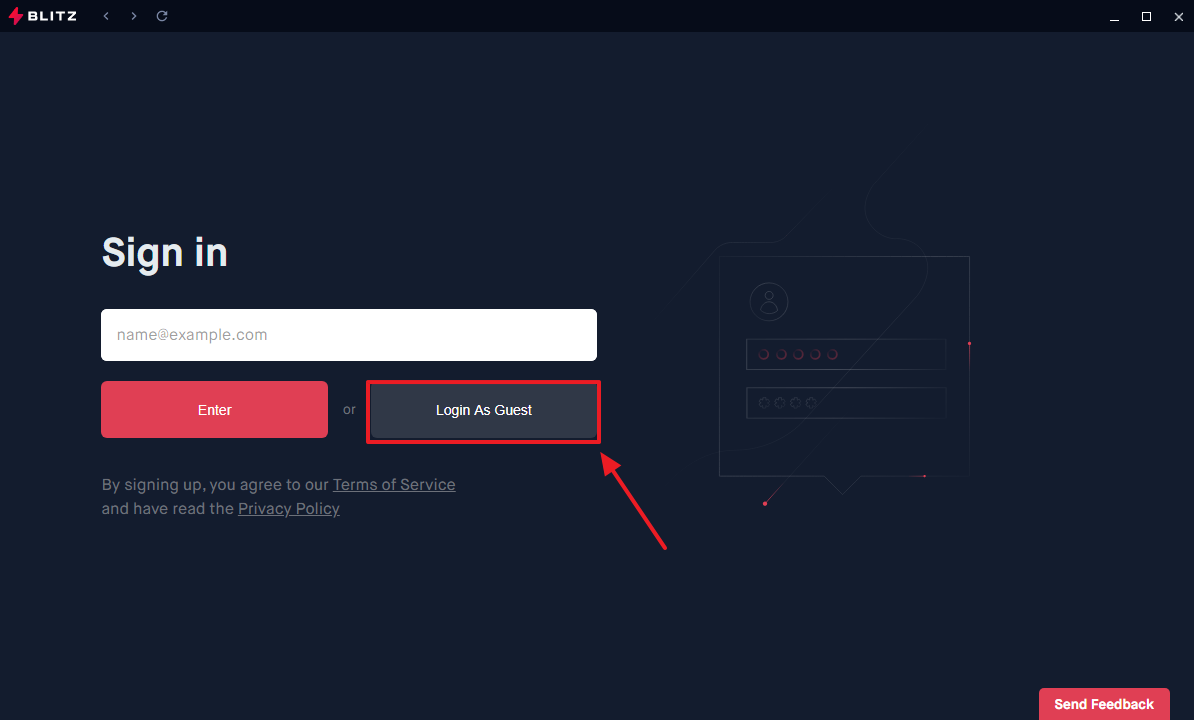 블리츠앱 게스트 로그인 하기