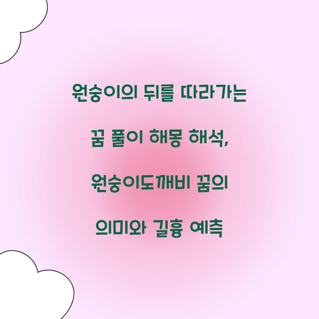 원숭이의 뒤를 따라가는 꿈 풀이 해몽 해석