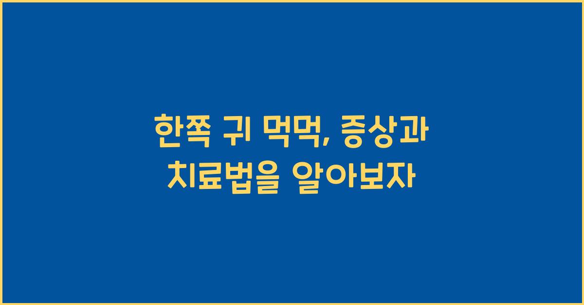 한쪽 귀 먹먹