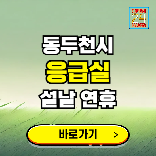 동두천시 설날 연휴 비상진료 응급실 병원 찾기 ❘ 내근처 24시 야간 심야 휴일 가능한 곳