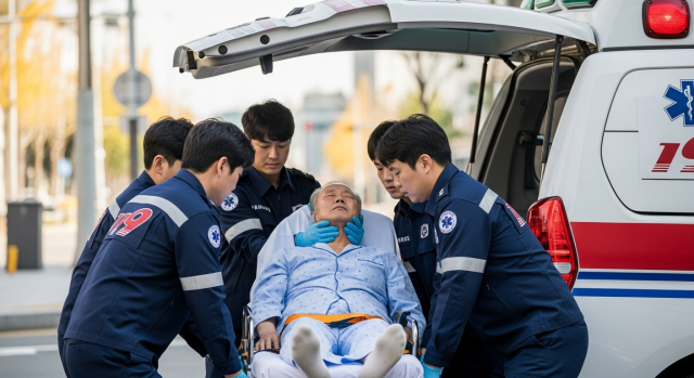 119에 실려가는 중풍 의심 환자