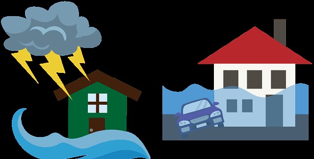 태풍 피해로 차가 침수되는 모습