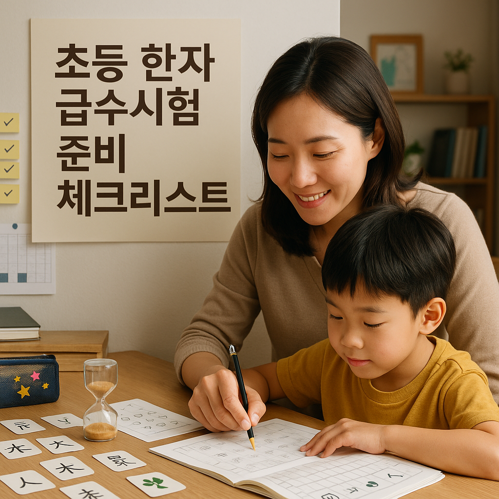 초등 한자 급수시험 준비 체크리스트