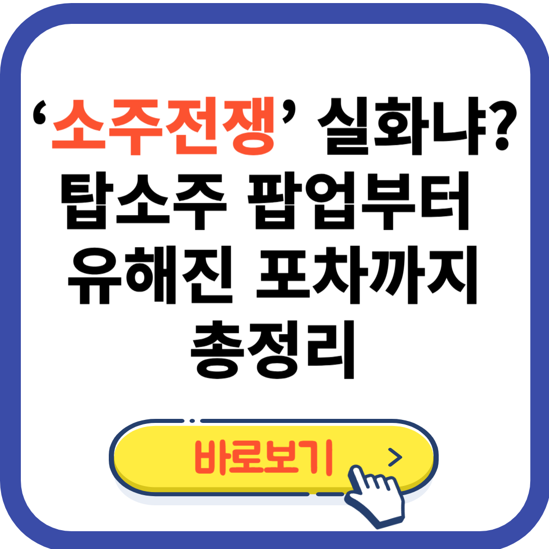 ‘소주전쟁’ 실화냐? 탑소주 팝업부터 유해진 포차까지 총정리