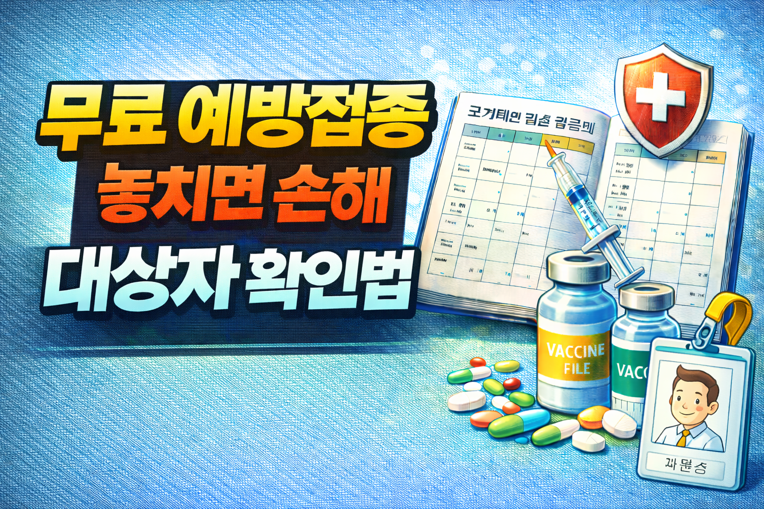 무료 예방접종 놓치면 손해, 대상자 확인법