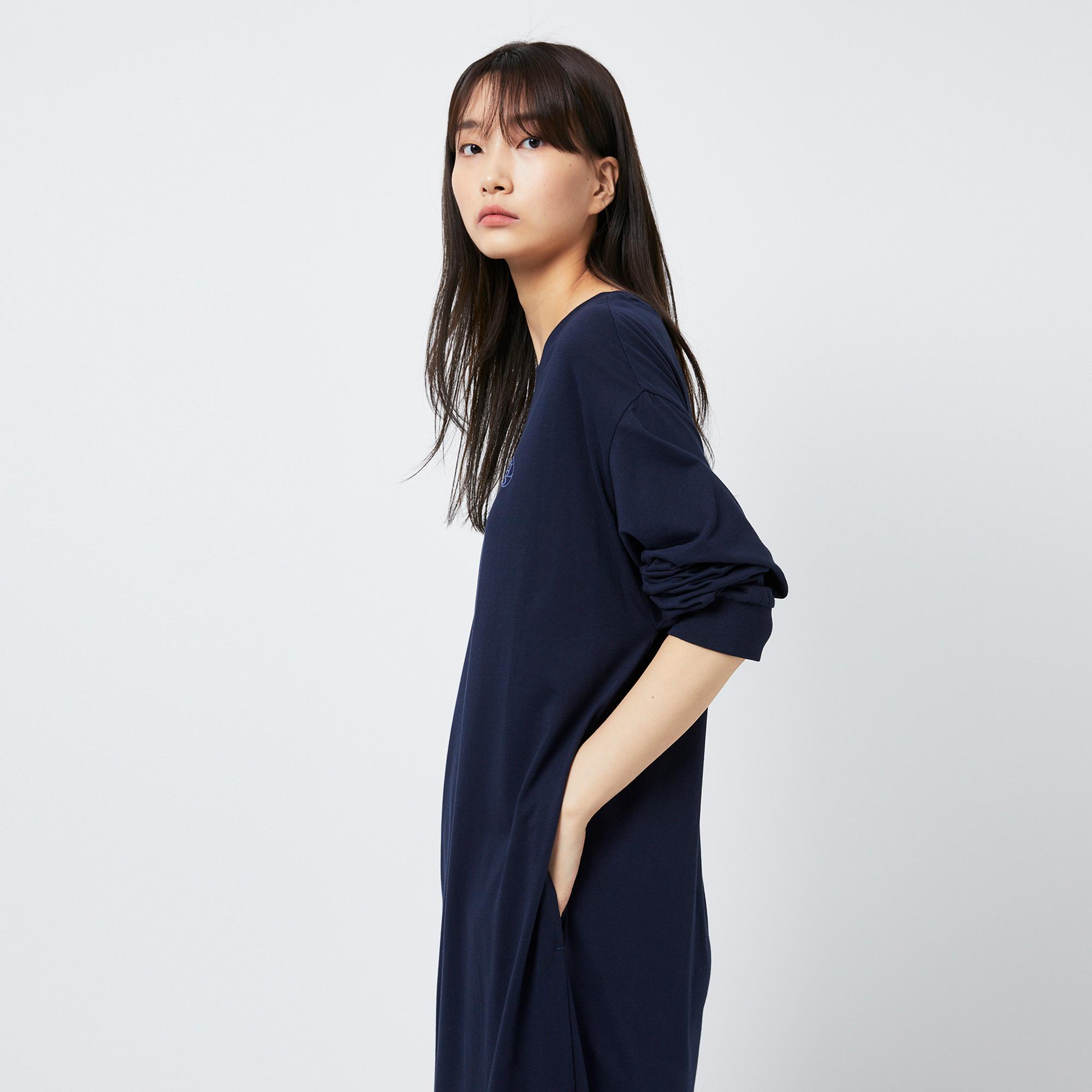 여 JAJU BETTER 코튼 루즈핏 긴팔 파자마 원피스