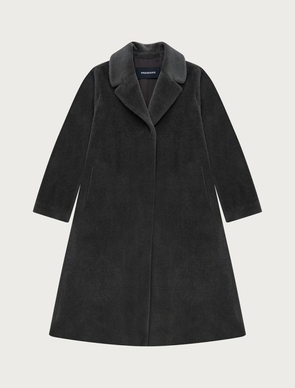 알파카 블랜드 A라인 롱 코트