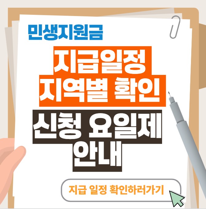 민생지원금 지급일정 지역별 확인, 신청 요일제 안내 이미지