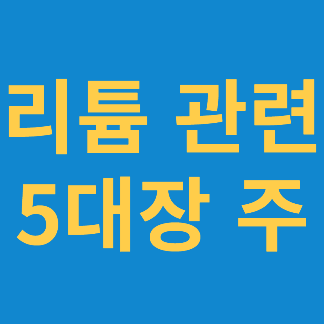 리튬 관련 5대장 주