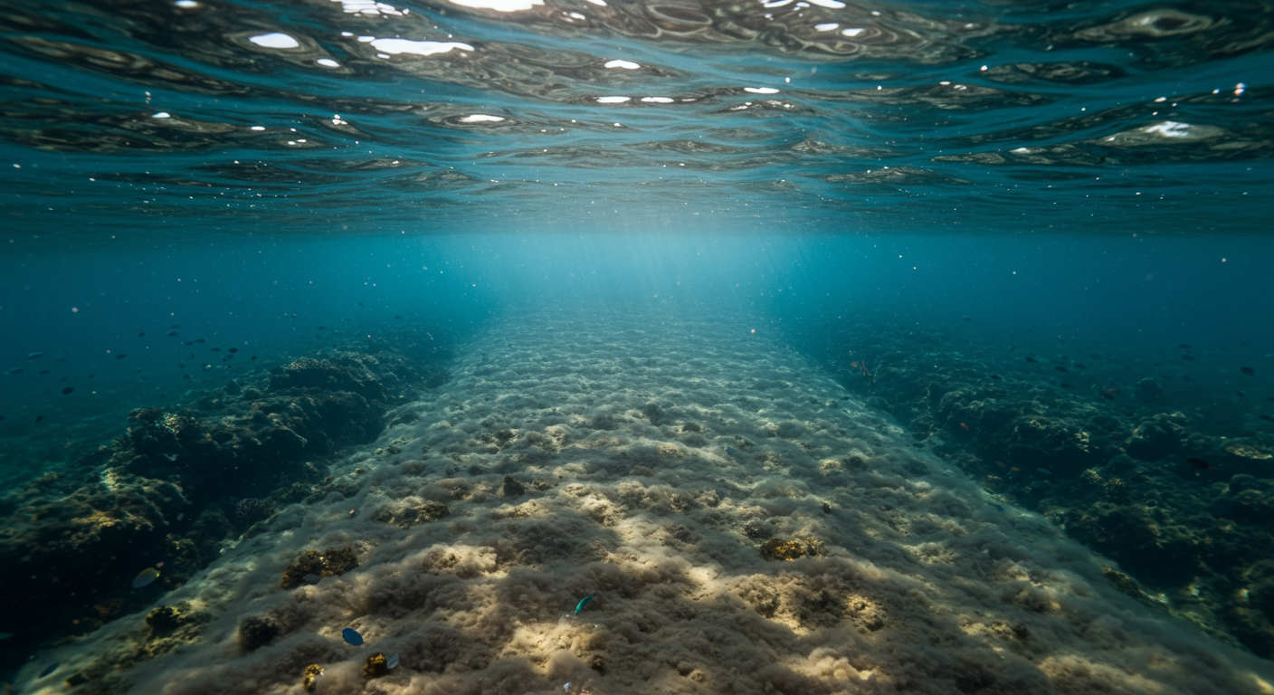 해저 지형 위를 따라 흐르는 바닷속 강과 주변 해양 생태계
