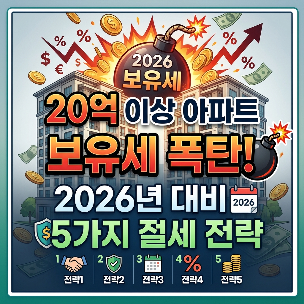 종부세 20억 이상 아파트 보유세 폭탄, 2026년 절세 전략 5가지