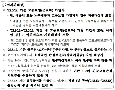 긴급고용안정지원금-제외대상