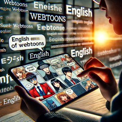 태블릿으로 웹툰을 보고 있는 여성