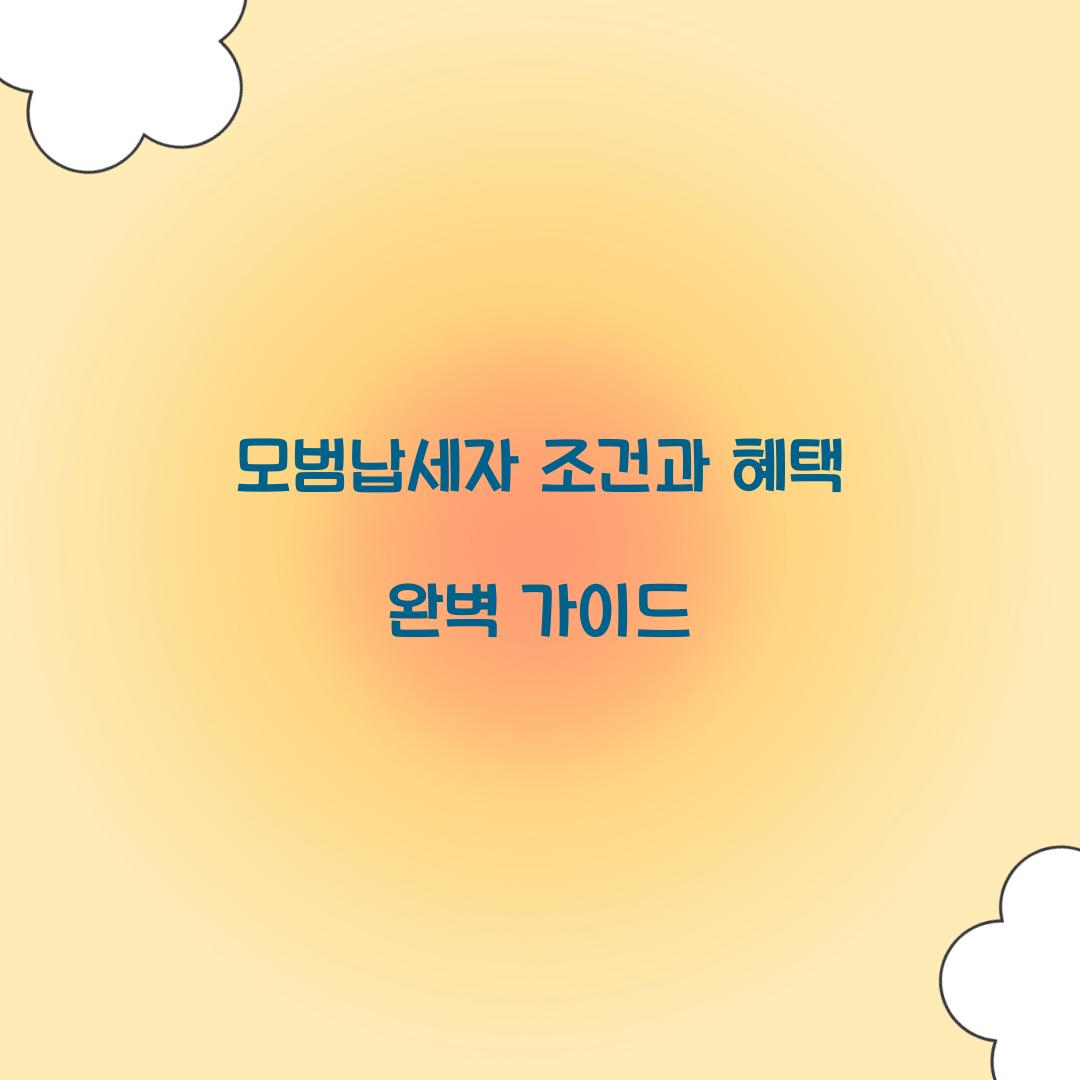 모범납세자 조건