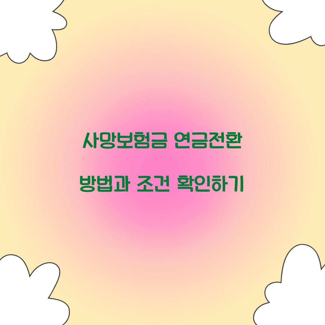 사망보험금 연금전환