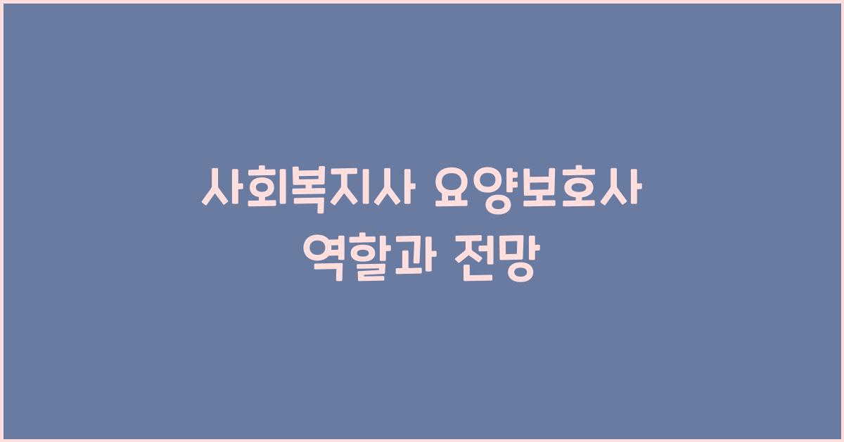 사회복지사 요양보호사