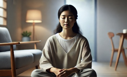 명상하는 여성