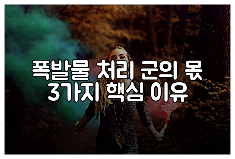 폭발물 처리 군의 몫 3가지 핵심 이유