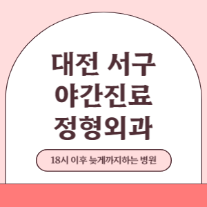 대전 서구 야간진료 늦게까지 하는 정형외과 병원 (18시 이후 늦게까지하는 병원)