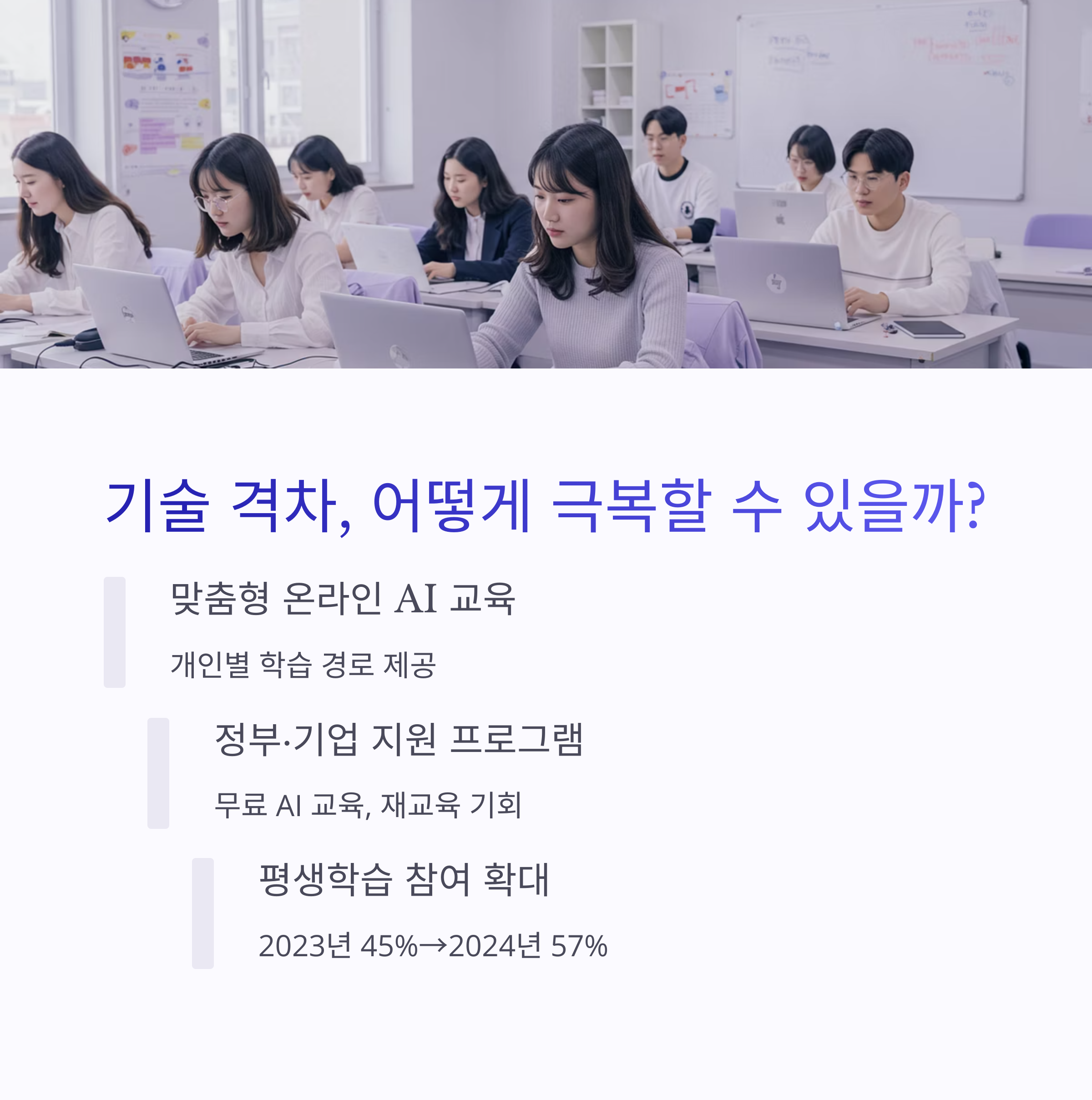 AI ๊ธฐ์ ๊ฒฉ์ฐจ์ ์ค์ฒด์ ํด๊ฒฐ๋ฐฉ์: ๋น์ ๋ AI ์๋์ ์ฃผ์ญ์ด ๋ ์ ์๋ค