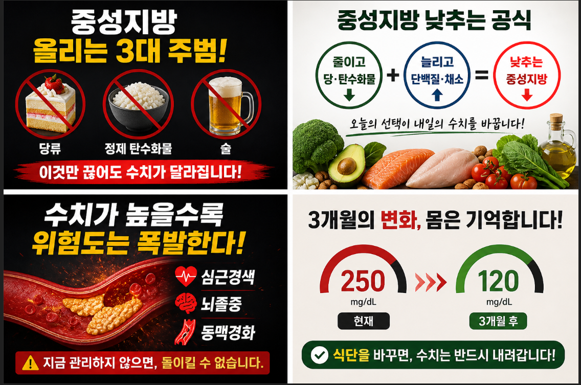 중성지방만 높은 경우, 운동보단 가장 먼저 바꿔야 할 식단