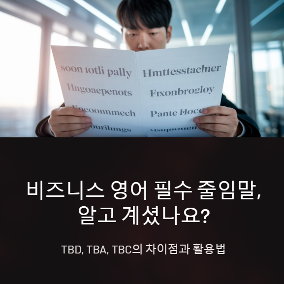 TBD 뜻 TBA TBC 의미 예문 활용법 직장인 비즈니스 영어 줄임말 모음