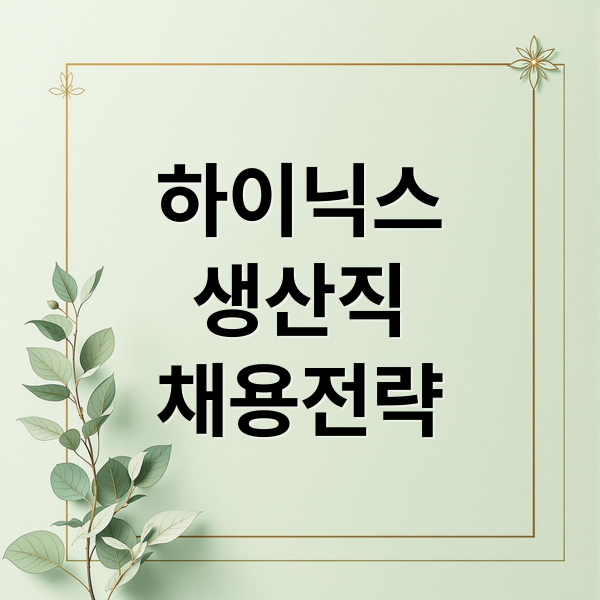 SK하이닉스 생산직 채용: 13억 성과급 실체와 고졸 합격 전략