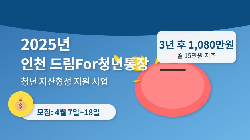 2025년 인천 드림For청년통장으로 3년 후 천만원 모으는 방법