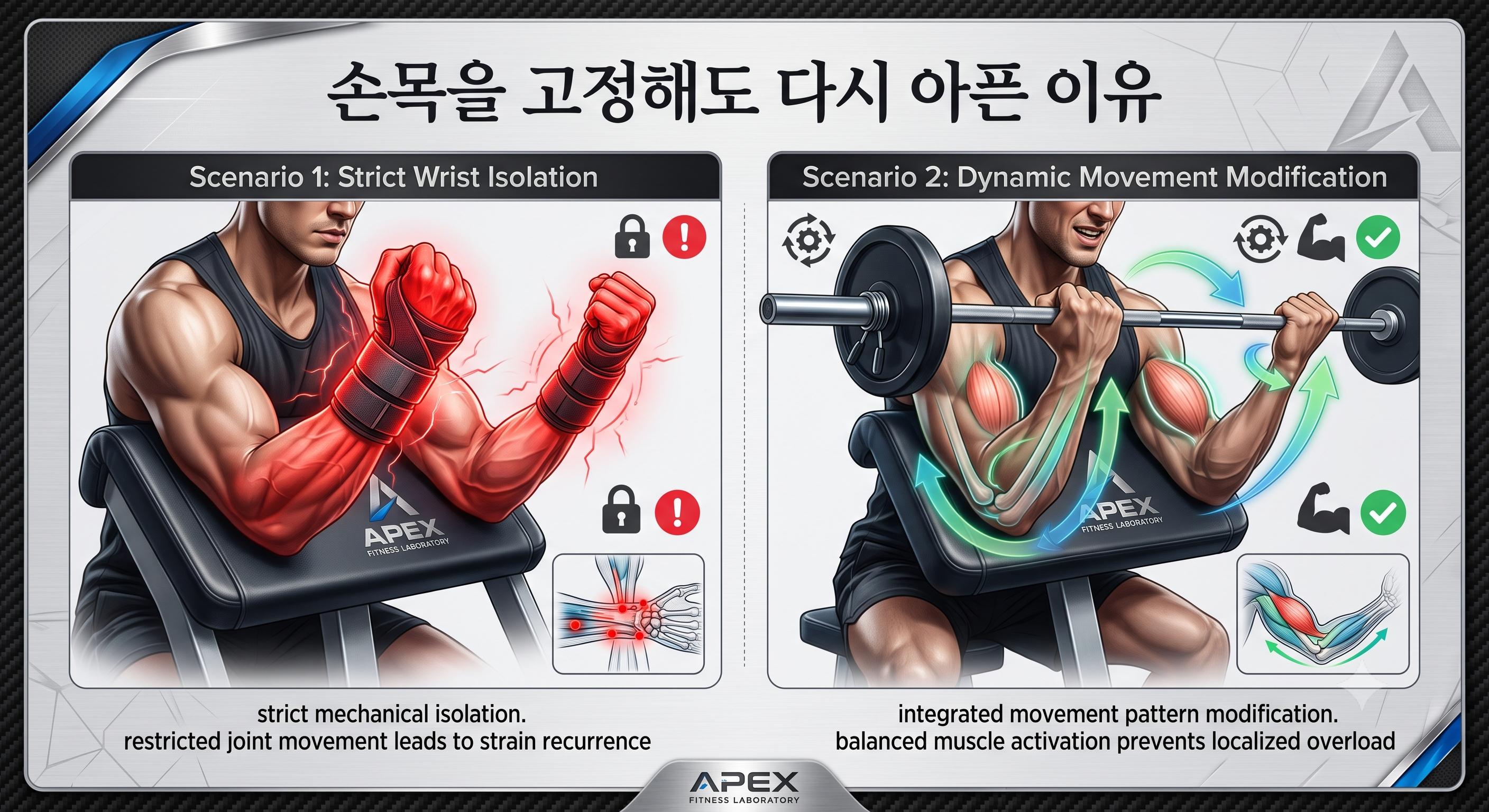 손목을 고정해도 다시 아픈 이유