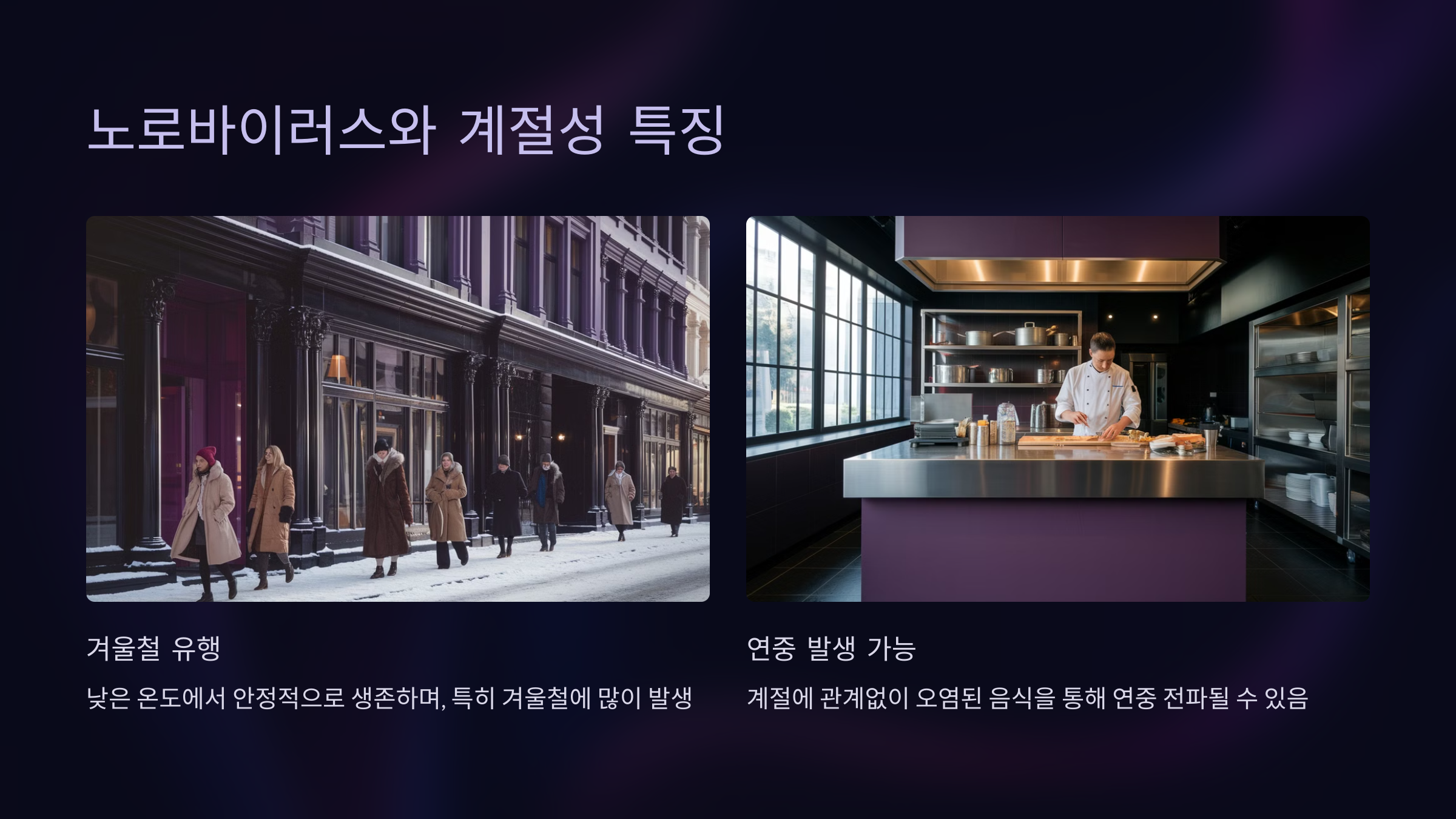 노로바이러스와 계절성 특징