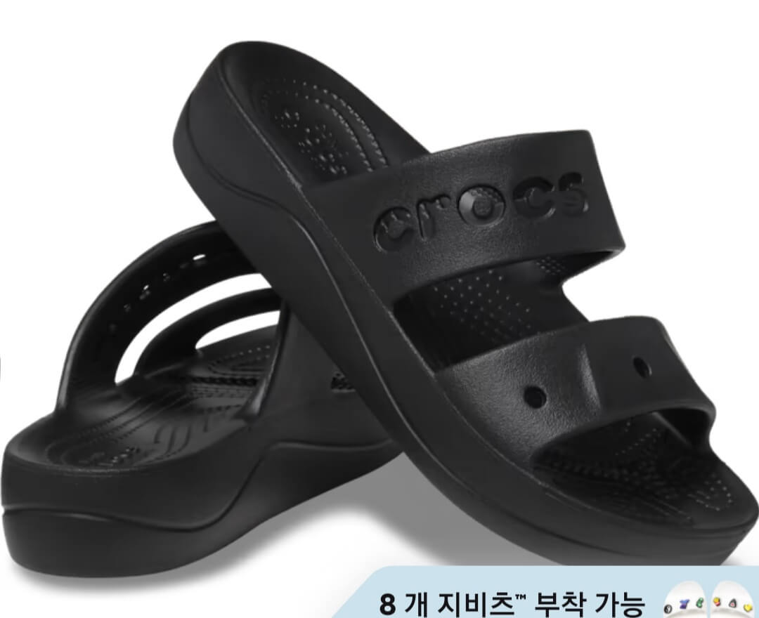 크록스 바야 플랫폼 샌들 블랙