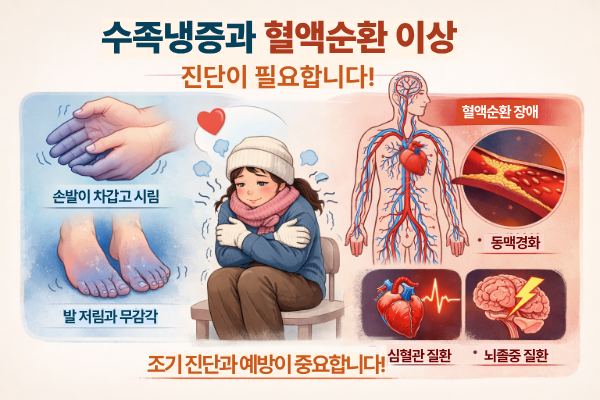 수족냉증과 혈액순환 이상 진단 필요성 관련 이미지