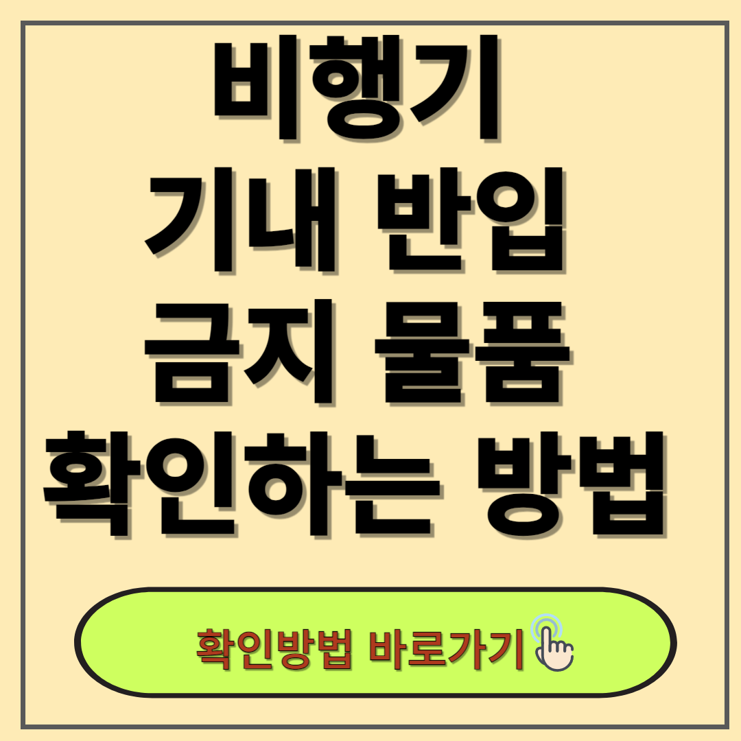 비행기 기내 반입 금지 물품