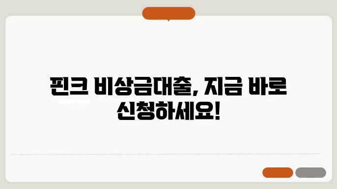 핀크 비상금대출 신청방법 및 금리, 조건