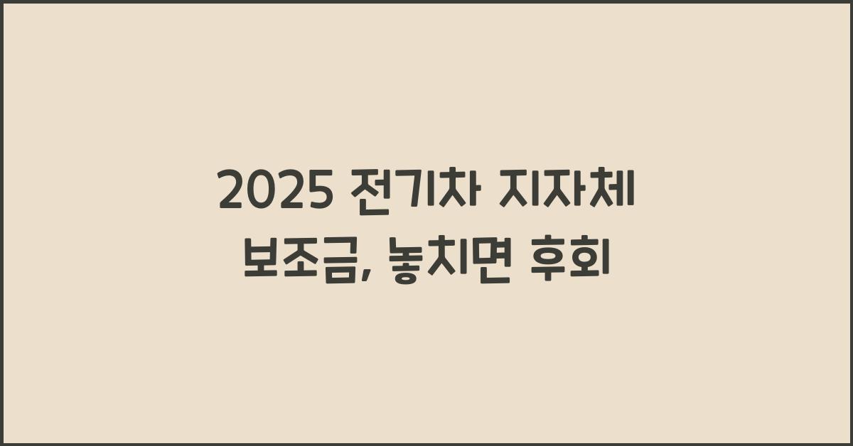 2025 전기차 지자체 보조금