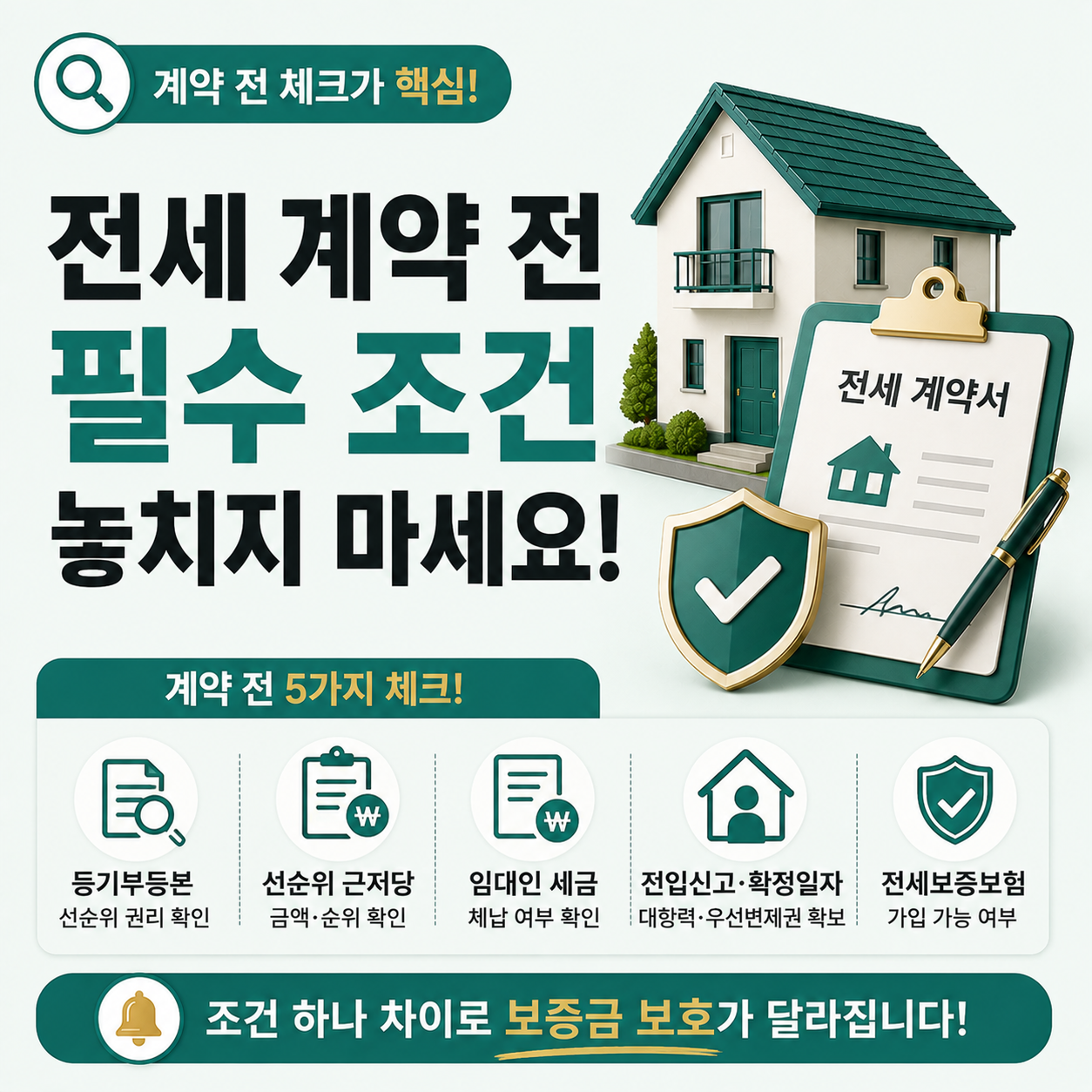 전세 계약 전 놓치기 쉬운 조건 체크 이미지