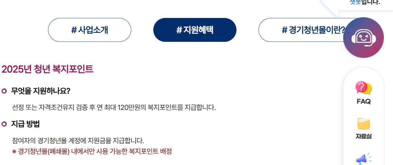청년복지포인트 개요