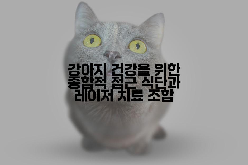 강아지 건강을 위한 종합적 접근 식단과 레이저 치료 조합