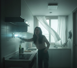 Electric spark from ventilator