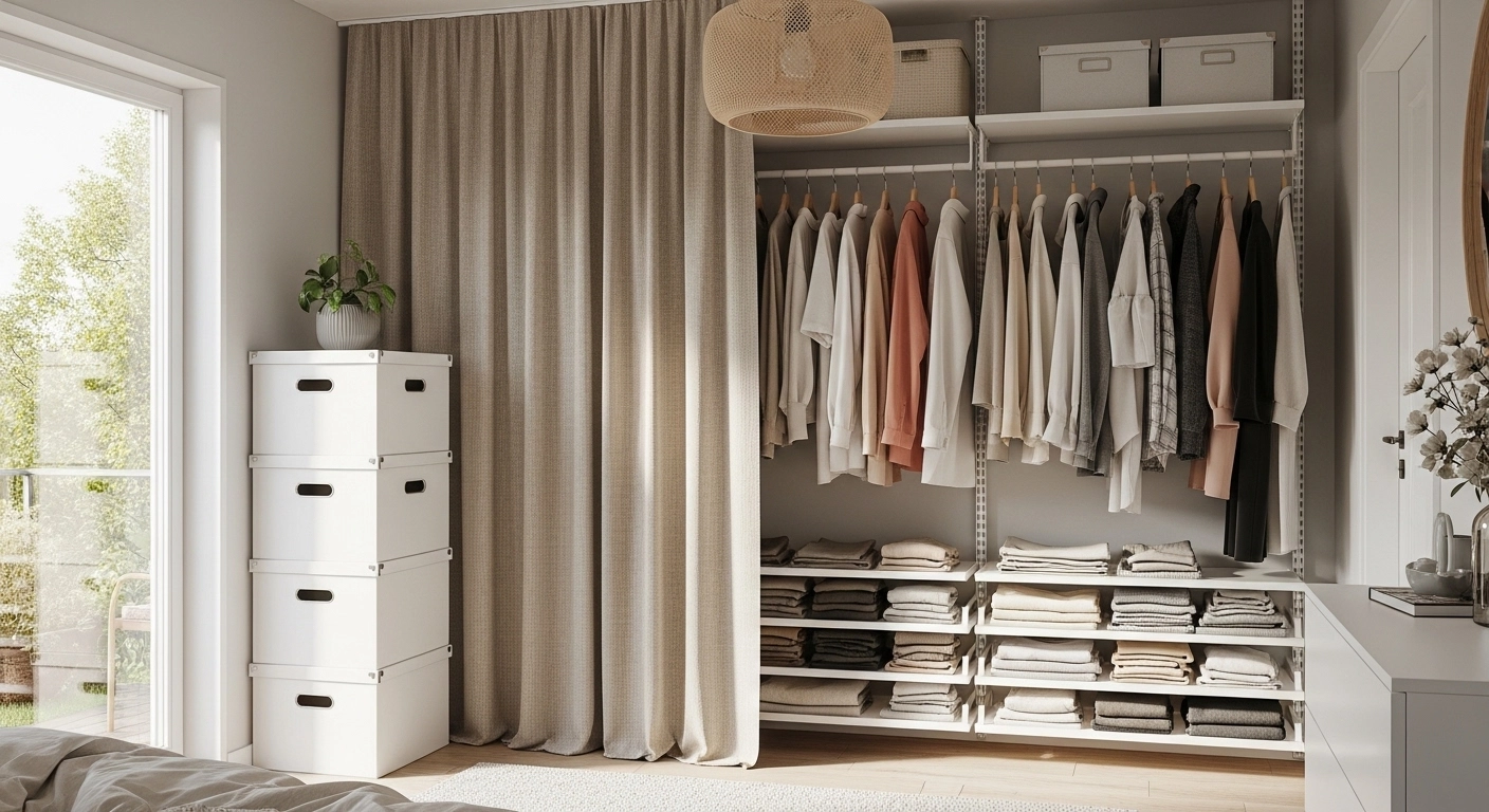 6평 원룸, 과감하게 옷장 버리고 2평 더 넓게 쓰는 현실 수납법 5가지