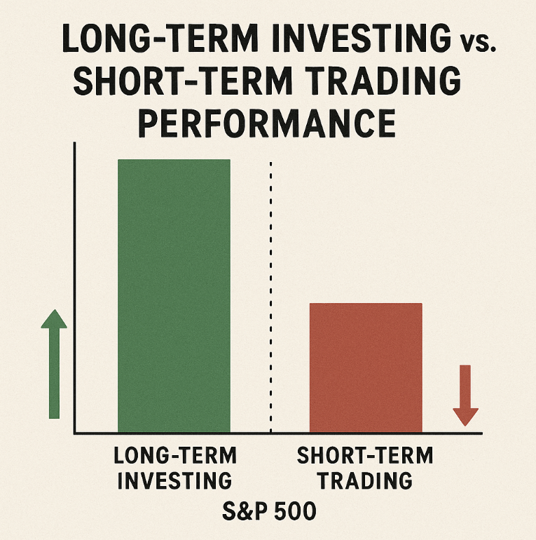 장기투자와 단기매매의 수익률 비교를 나타내는 이미지