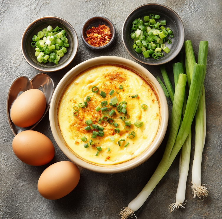 도마위 계란찜 재료들